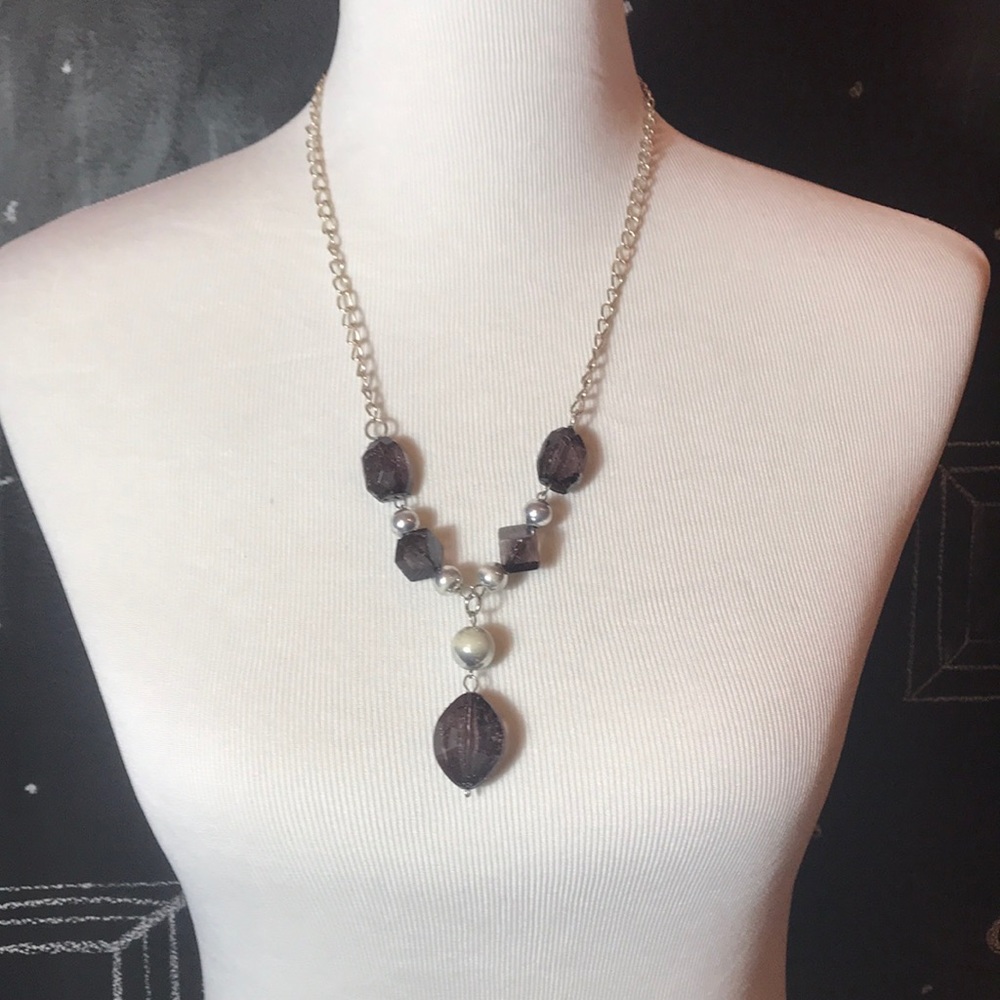 Purple stoned necklace-All proceeds go to Charity